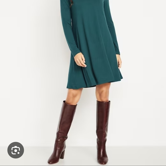 Old Navy Long Sleeve Swing Dress Green Size XS NWT - Picture 2 of 5